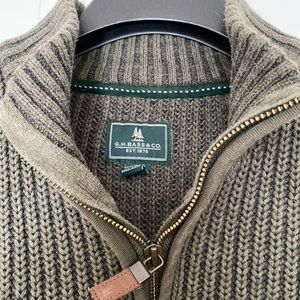 Dark Green knit half zip sweater